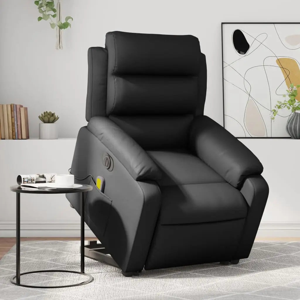 Fauteuil inclinable de massage électrique noir similicuir - XIOS