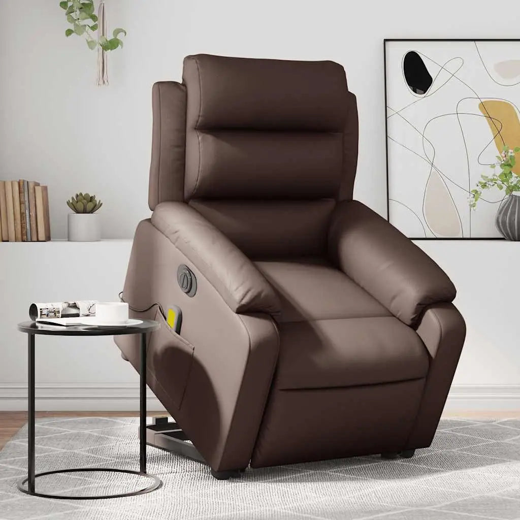 Fauteuil inclinable de massage électrique marron similicuir - XIOS