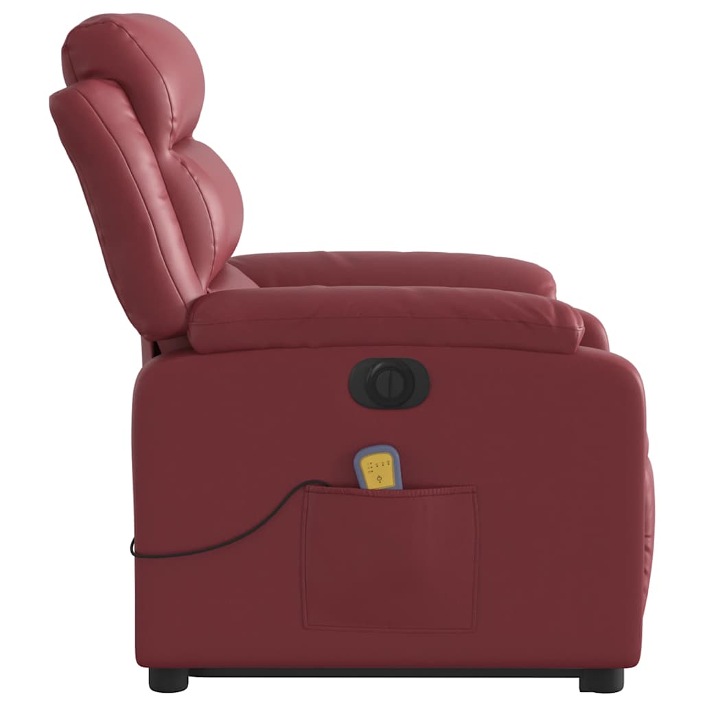 Fauteuil inclinable de massage électrique rouge bordeaux - XIOS