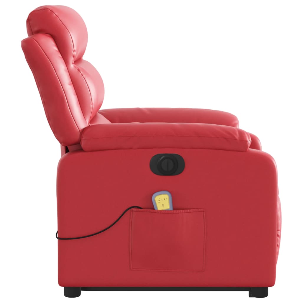 Fauteuil inclinable de massage électrique rouge similicuir - XIOS