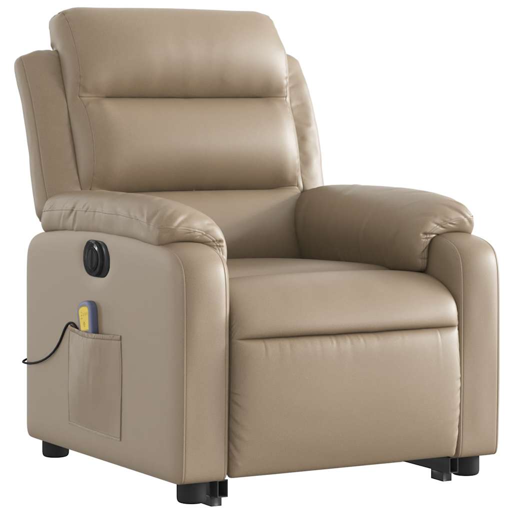 Fauteuil inclinable de massage électrique cappuccino similicuir - XIOS