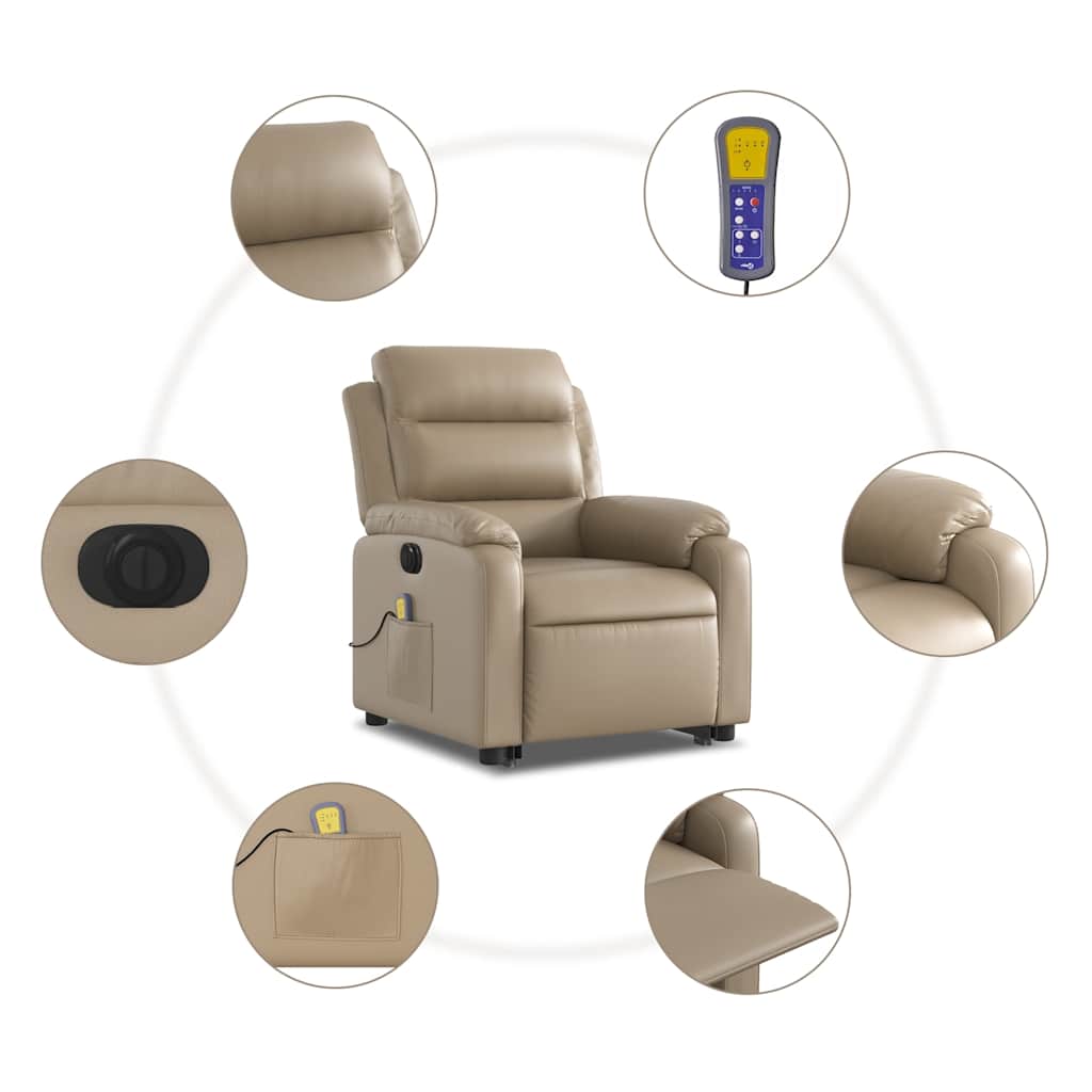 Fauteuil inclinable de massage électrique cappuccino similicuir - XIOS
