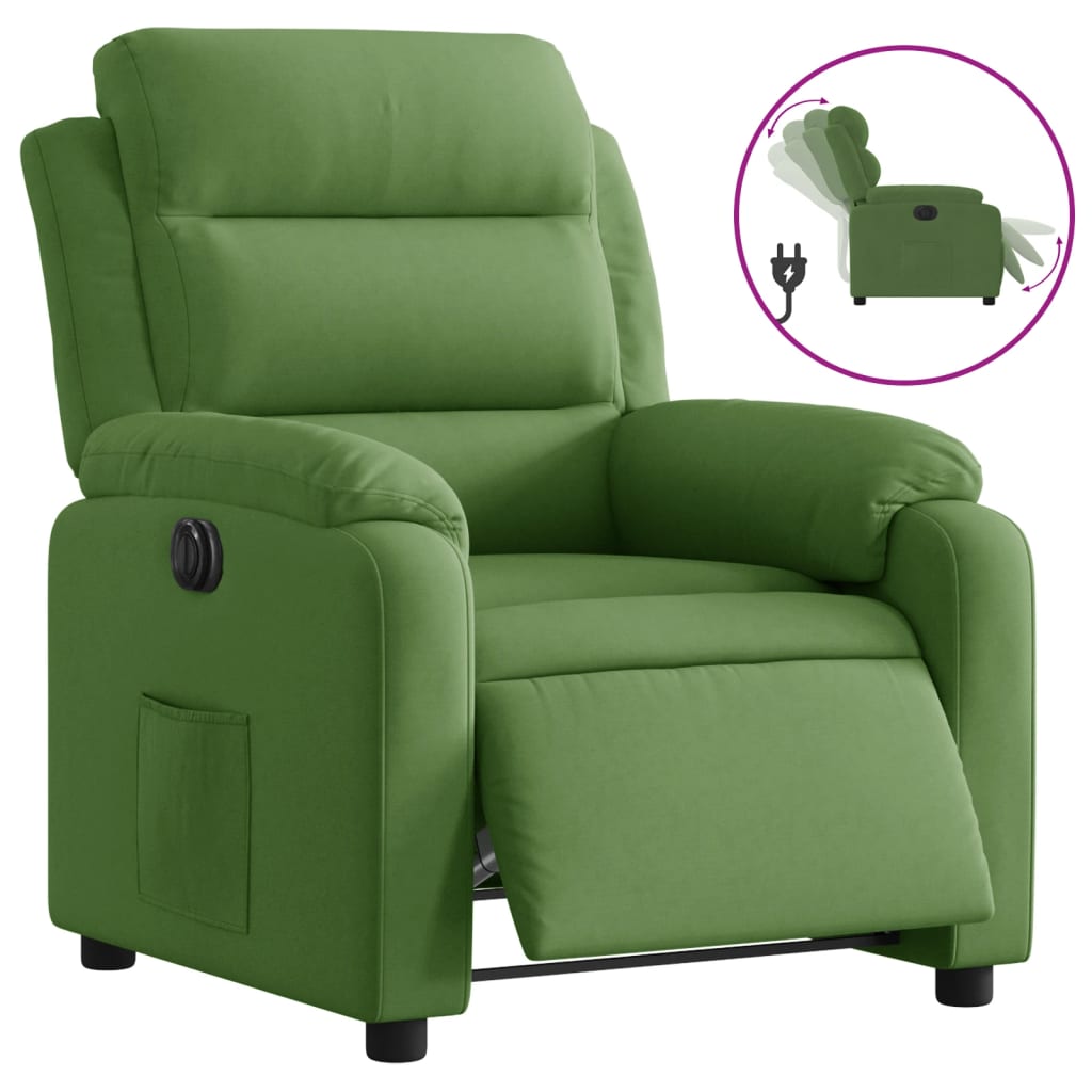 Fauteuil inclinable électrique vert clair velours