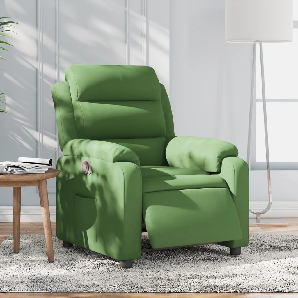 Fauteuil inclinable électrique vert clair velours