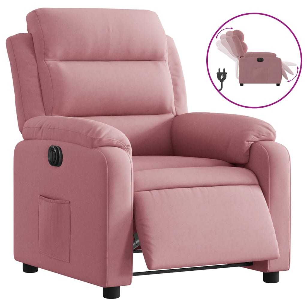 Fauteuil inclinable électrique Rose Velours - XIOS