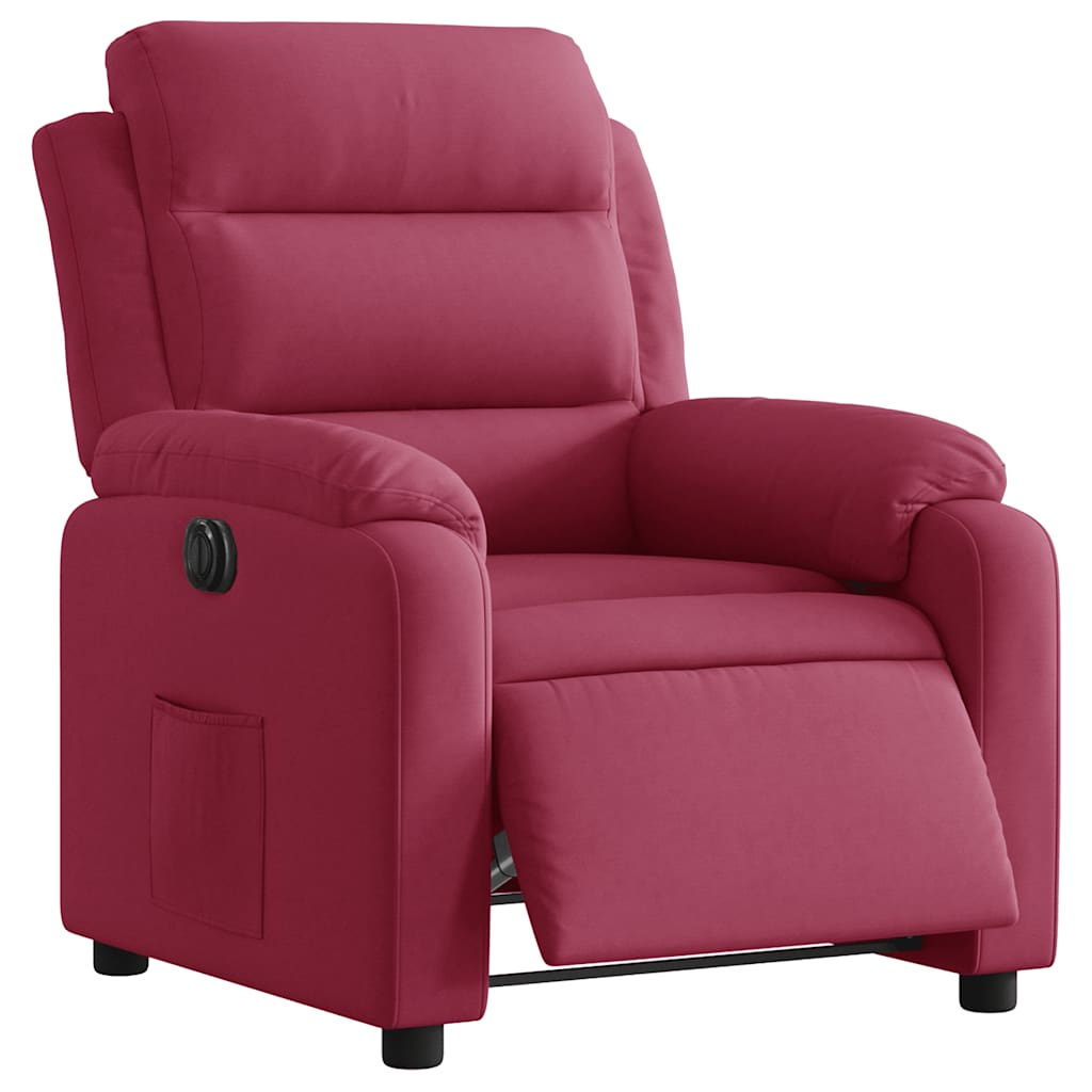 Fauteuil inclinable électrique rouge bordeaux velours - XIOS