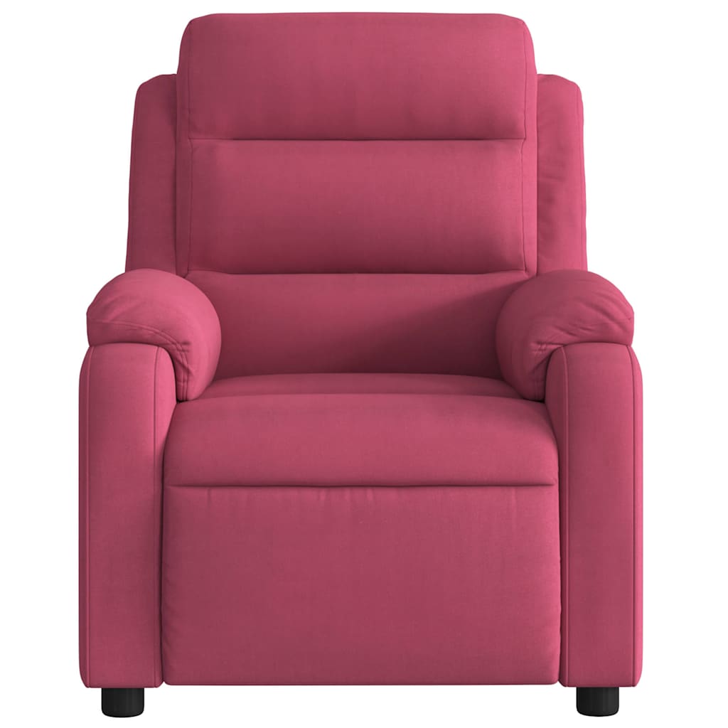 Fauteuil inclinable électrique rouge bordeaux velours - XIOS