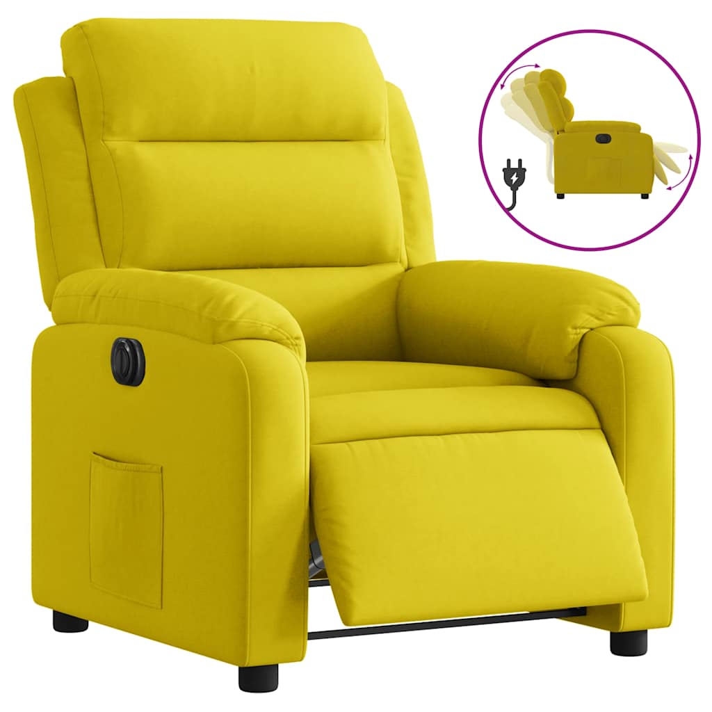 Fauteuil inclinable électrique jaune velours - XIOS