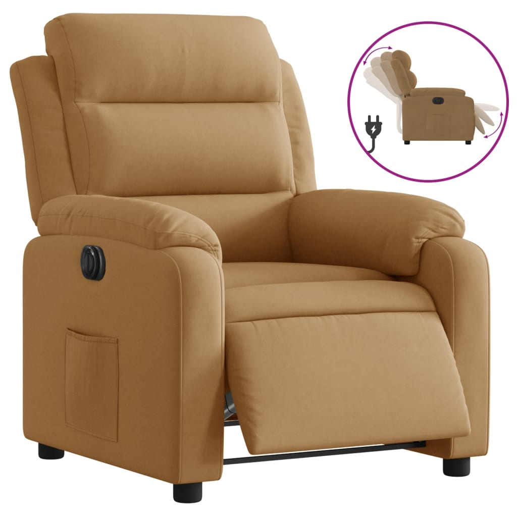 Fauteuil inclinable électrique Marron Velours - XIOS