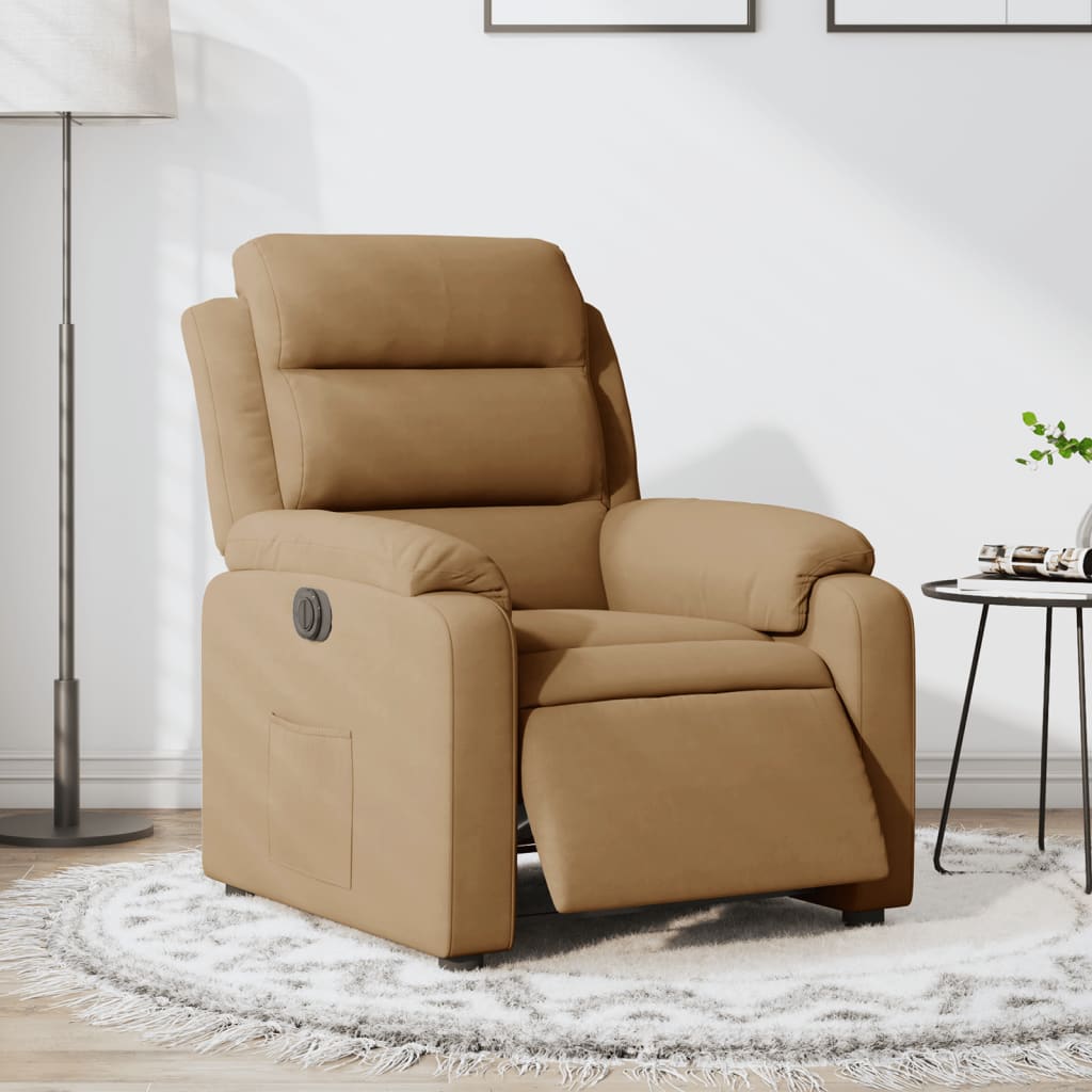 Fauteuil inclinable électrique Marron Velours - XIOS