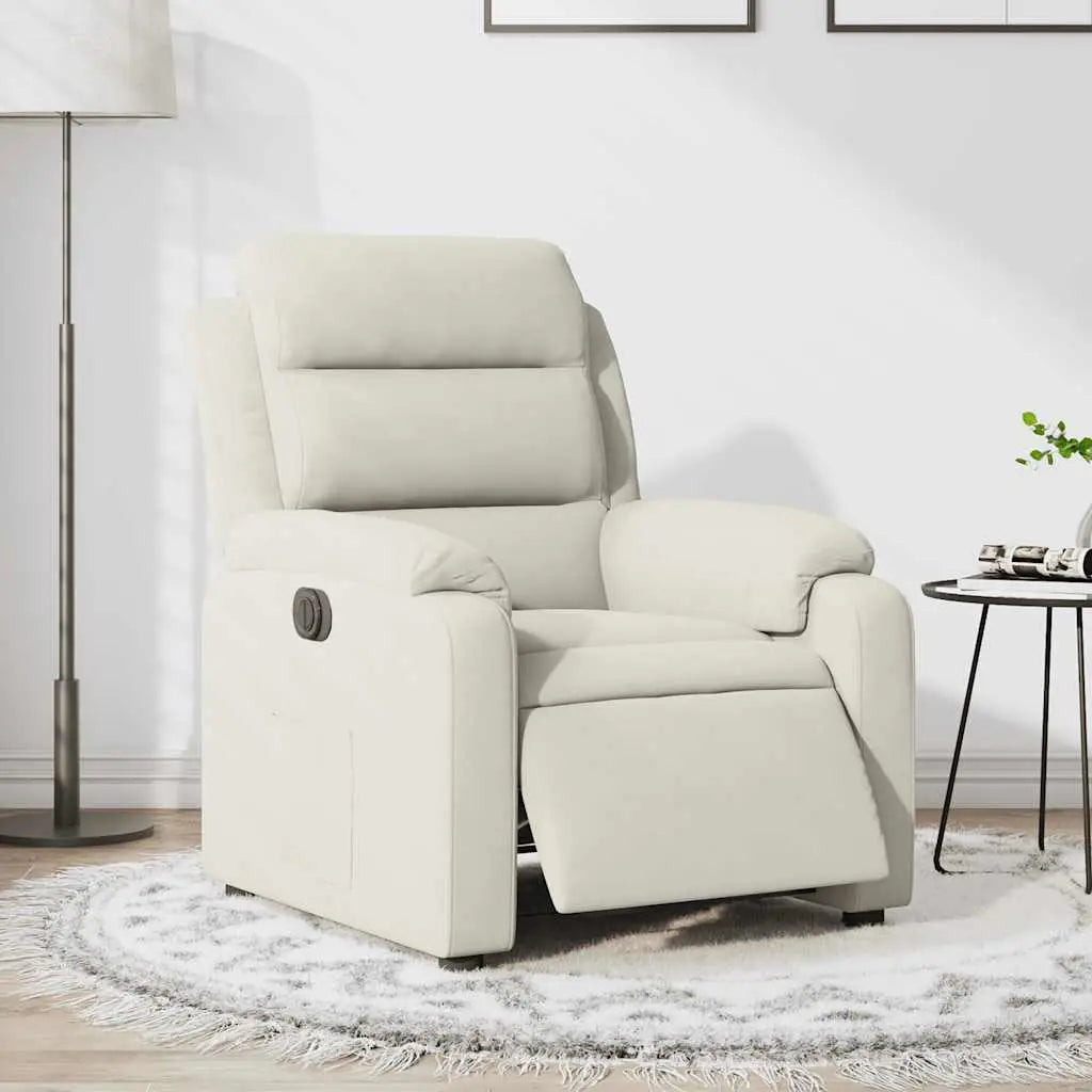 Fauteuil inclinable électrique Crème Velours - XIOS