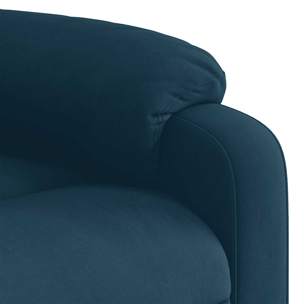 Fauteuil inclinable électrique bleu velours