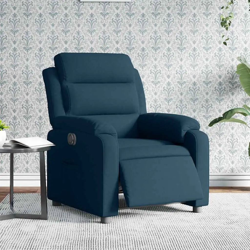 Fauteuil inclinable électrique bleu velours - XIOS