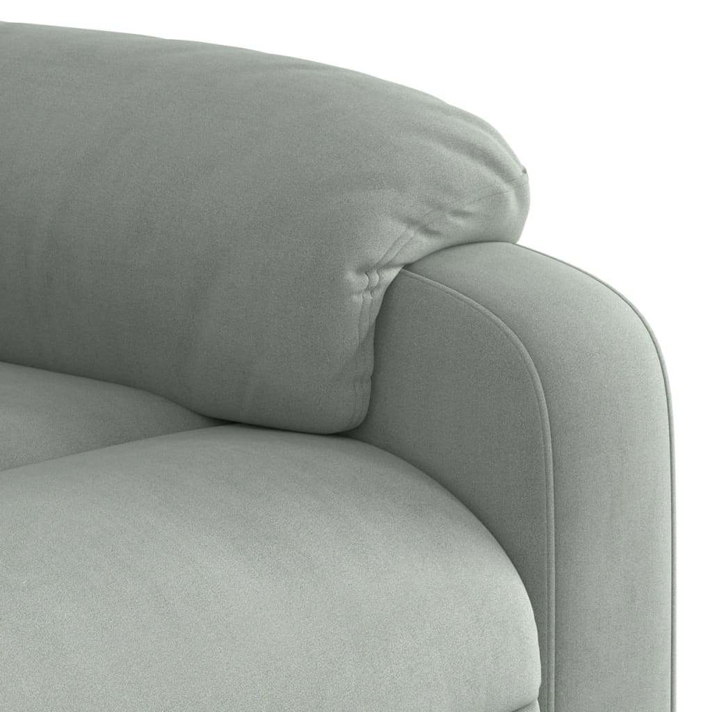 Fauteuil inclinable électrique de massage gris clair velours - XIOS