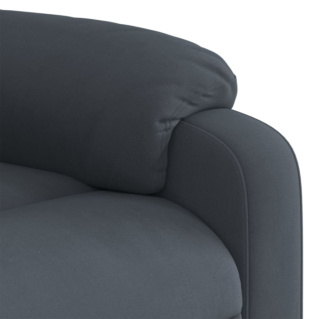 Fauteuil inclinable de massage électrique gris foncé velours - XIOS