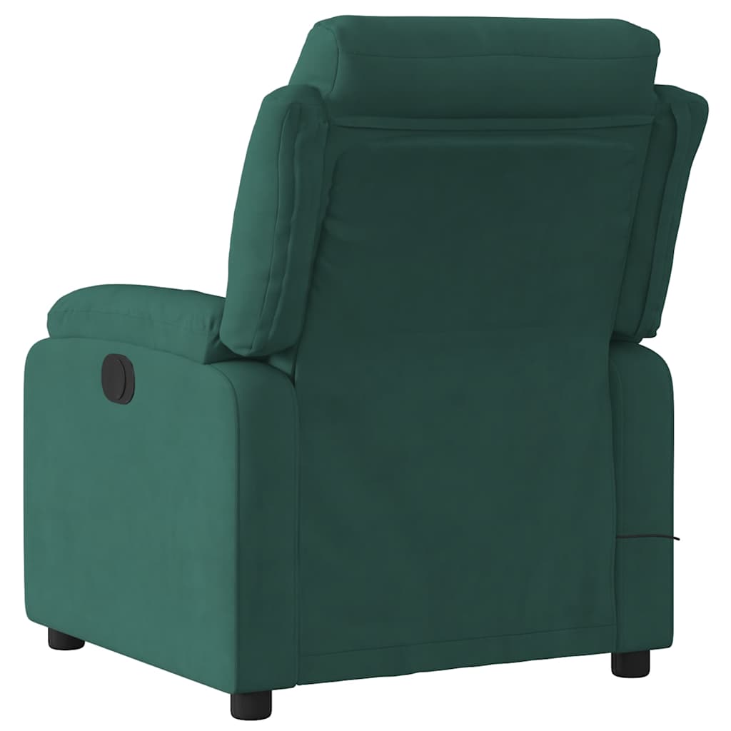 Fauteuil inclinable de massage électrique vert foncé velours - XIOS