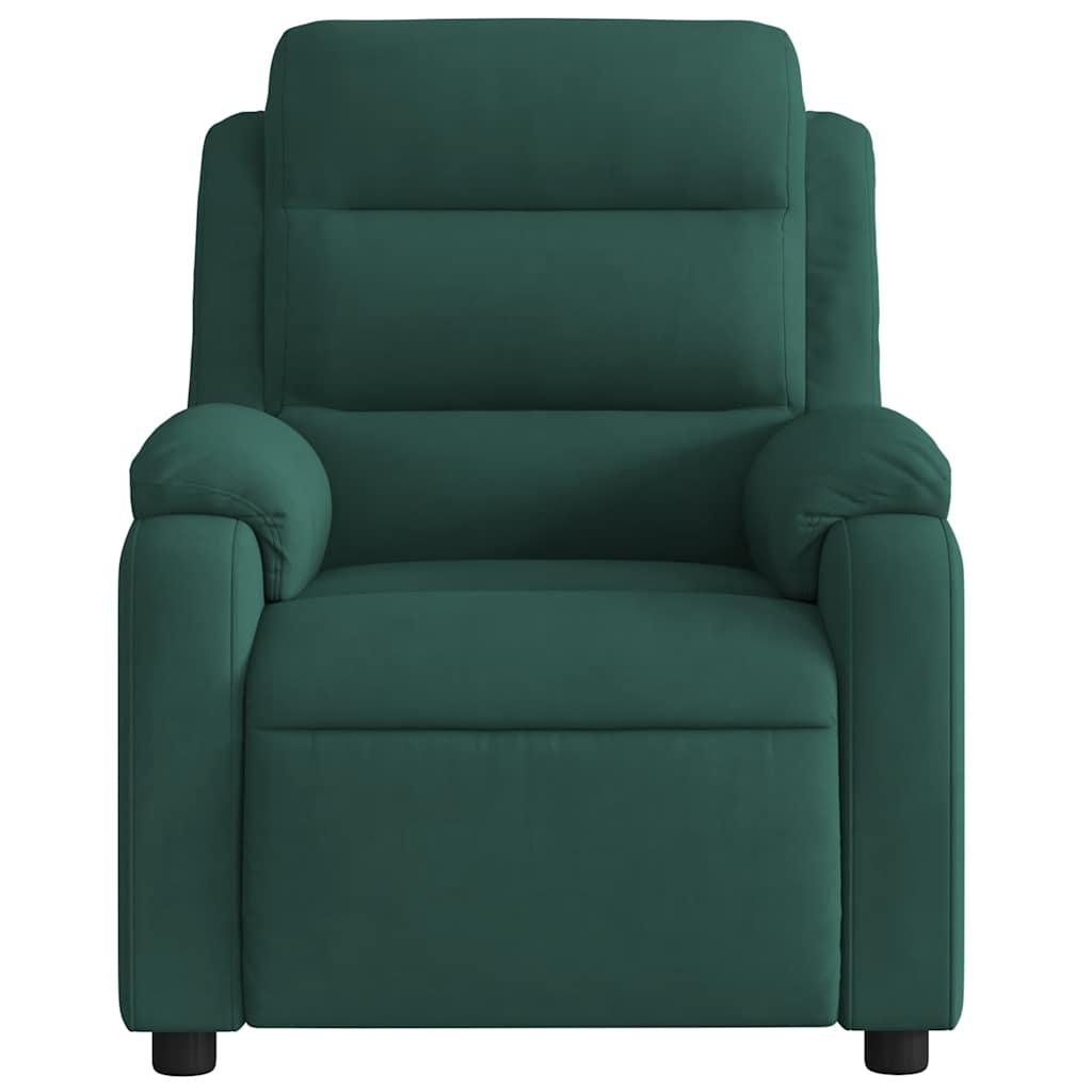 Fauteuil inclinable de massage électrique vert foncé velours - XIOS