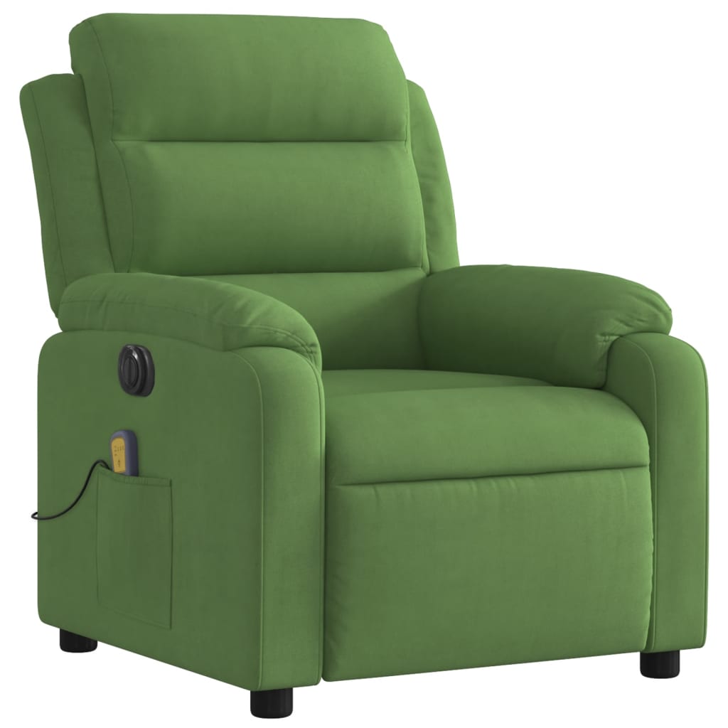 Fauteuil inclinable de massage électrique vert clair velours