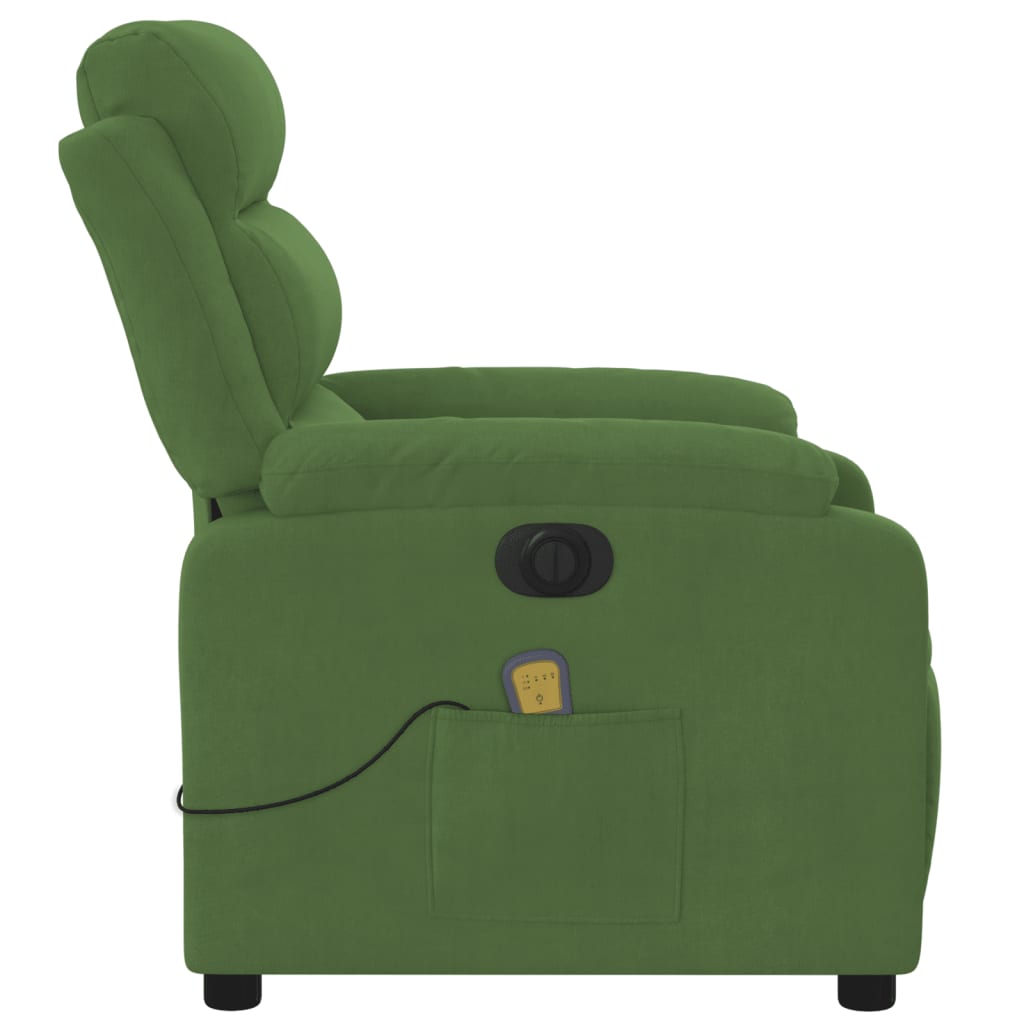Fauteuil inclinable de massage électrique vert clair velours