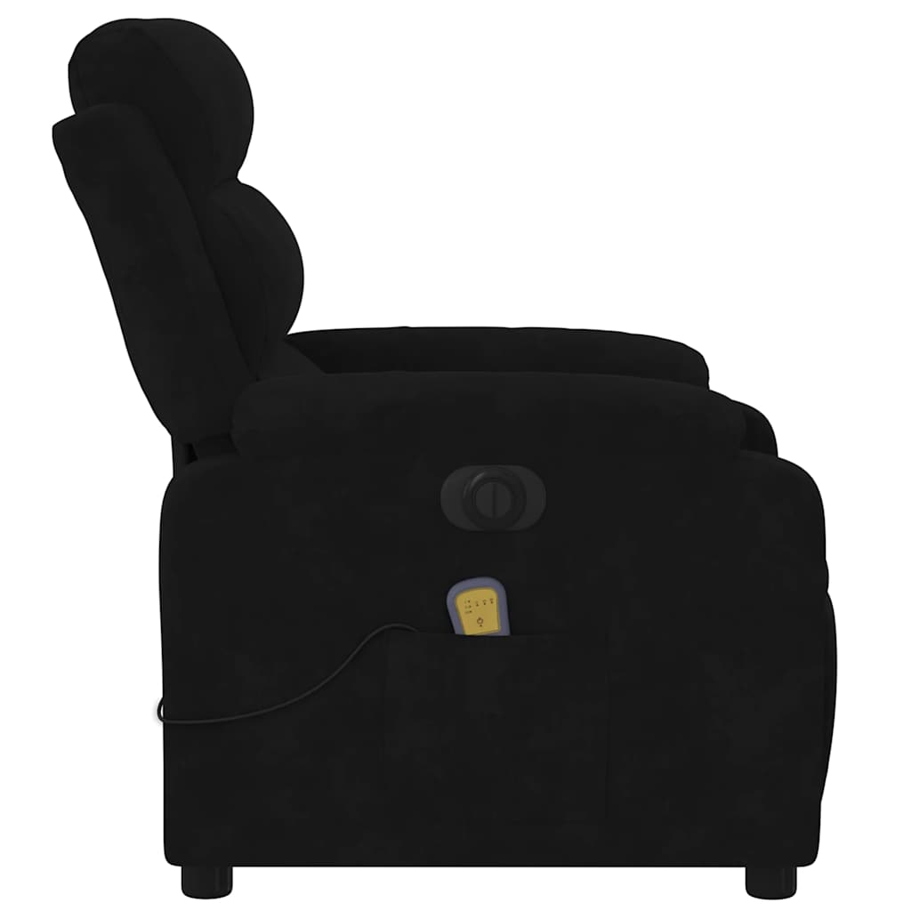 Fauteuil inclinable de massage électrique noir velours - XIOS