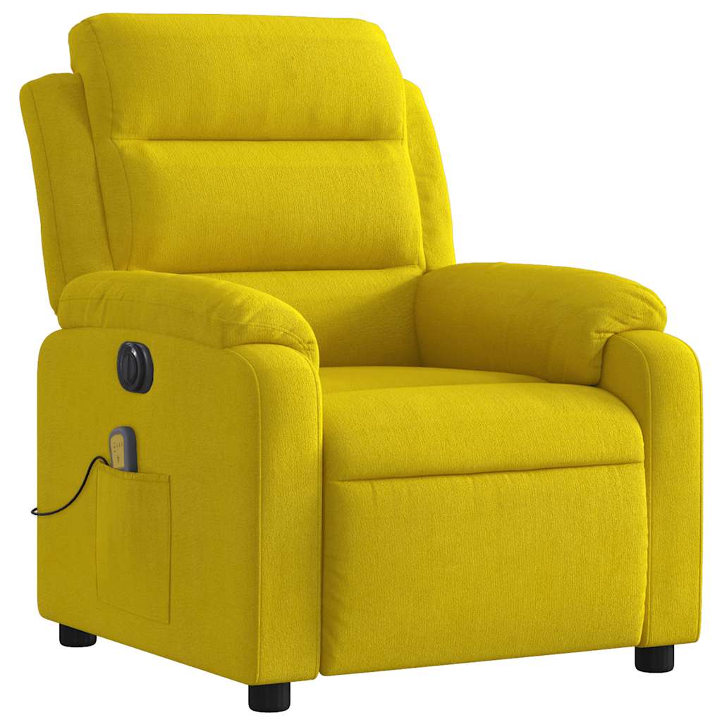 Fauteuil inclinable de massage électrique jaune velours - XIOS