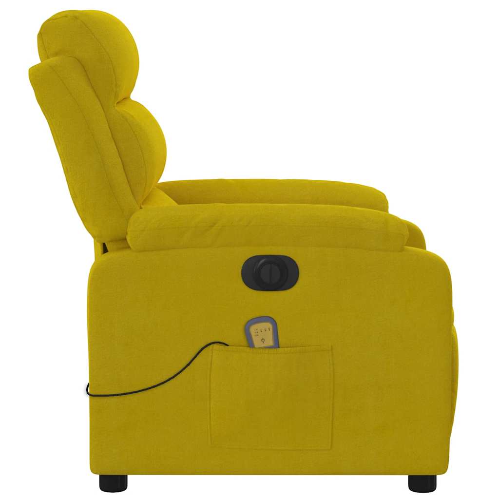 Fauteuil inclinable de massage électrique jaune velours - XIOS