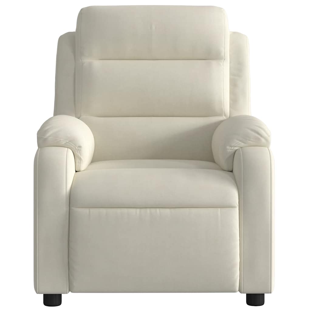 Fauteuil inclinable de massage électrique crème velours - XIOS