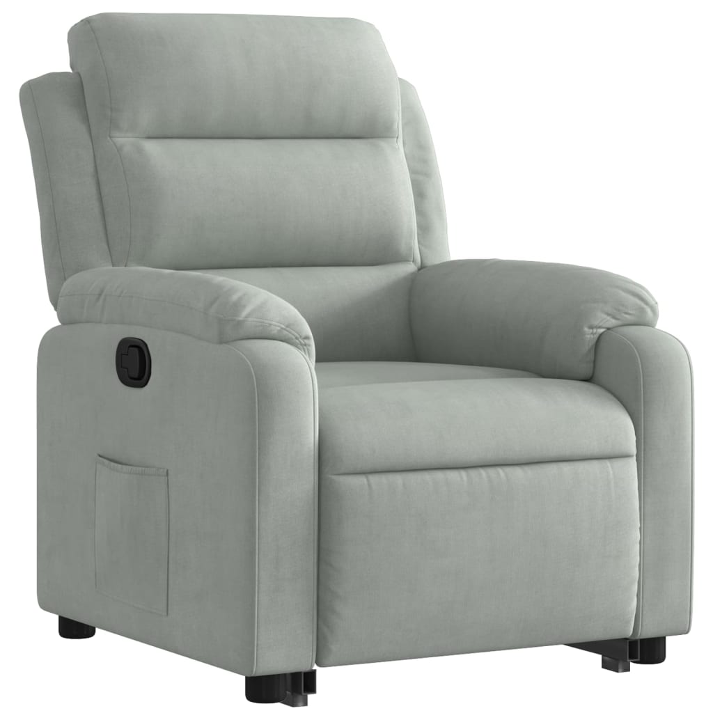 Fauteuil inclinable Gris clair Velours - XIOS