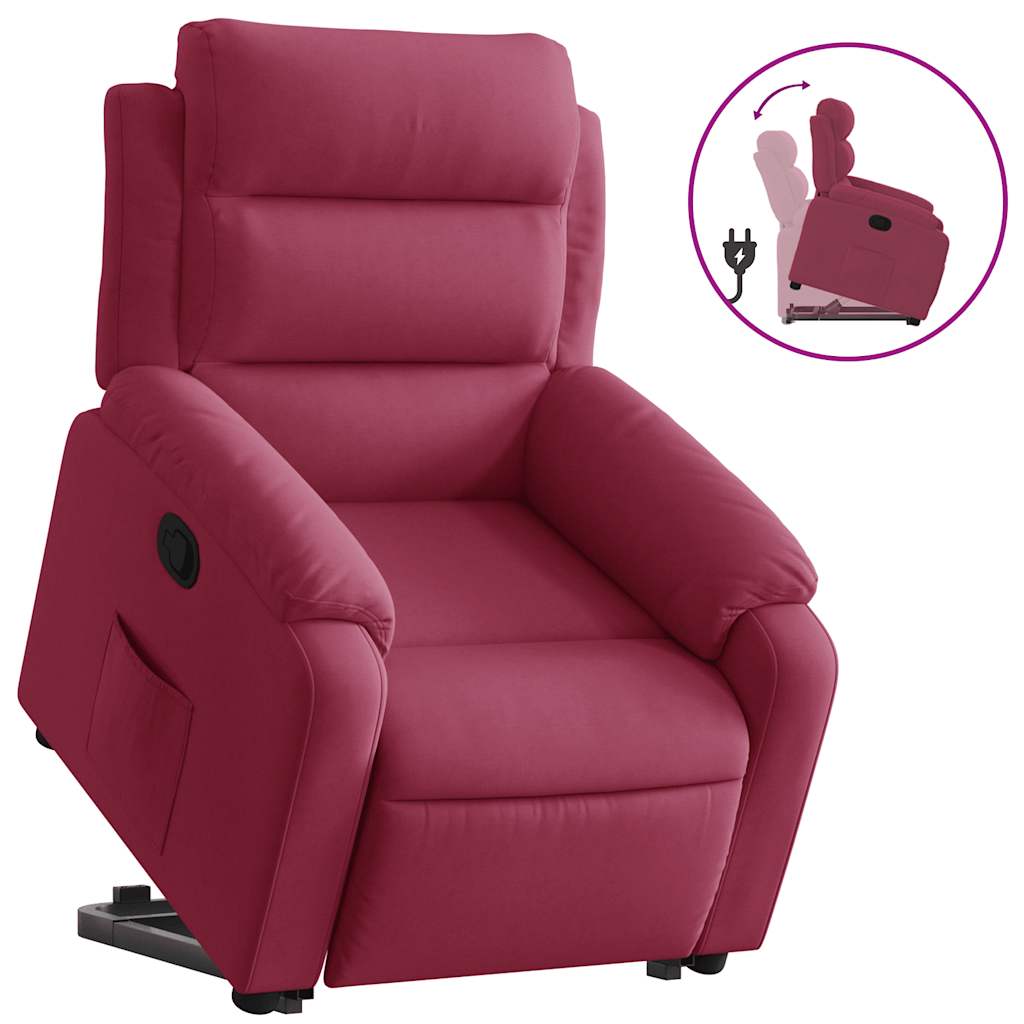 Fauteuil inclinable Rouge bordeaux Velours - XIOS
