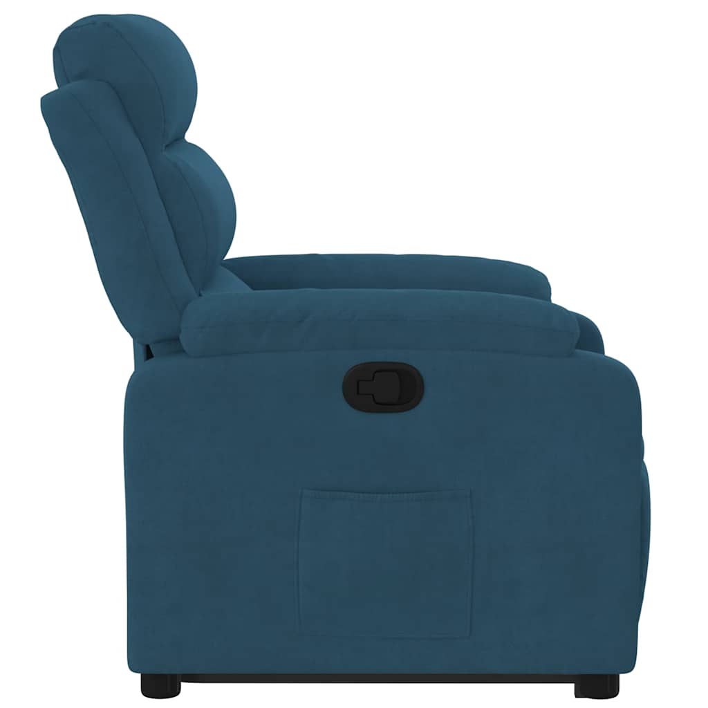Fauteuil inclinable bleu velours - XIOS
