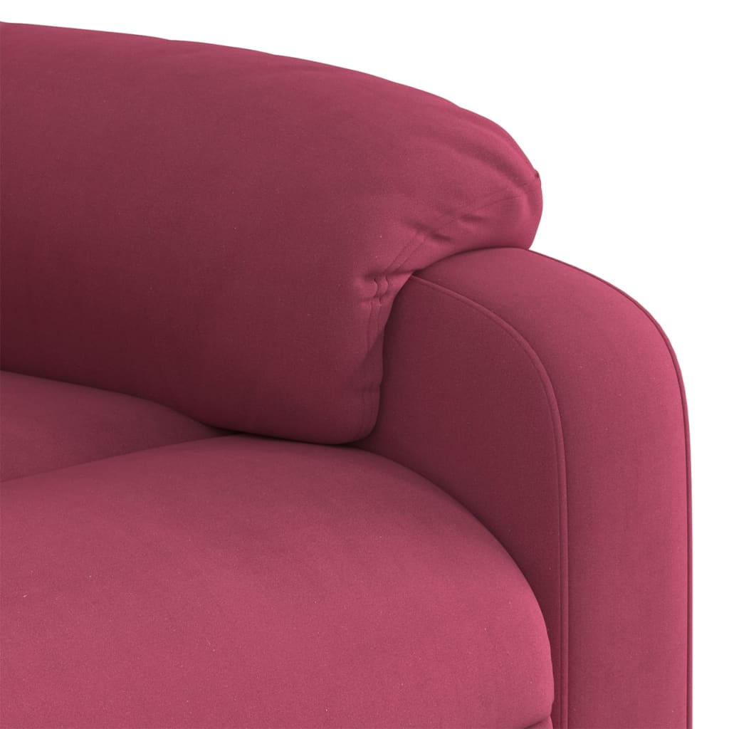 Fauteuil de massage inclinable Rouge bordeaux Velours Fauteuils vidaXL   