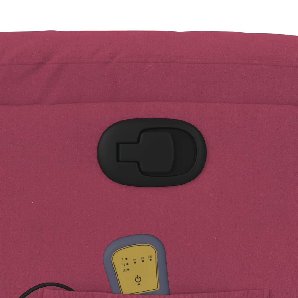 Fauteuil de massage inclinable Rouge bordeaux Velours Fauteuils vidaXL   