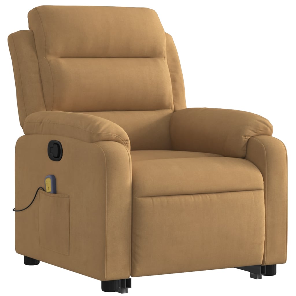 Fauteuil de massage inclinable Marron Velours
