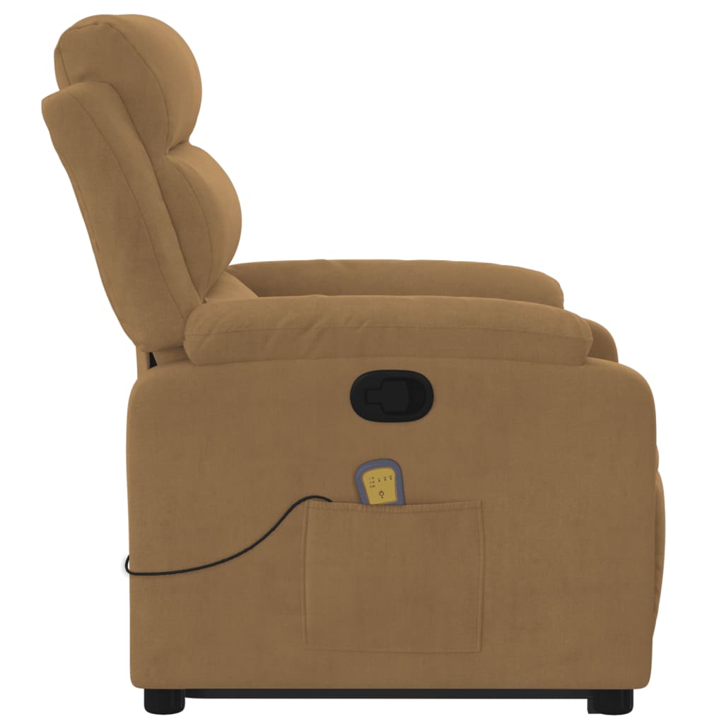 Fauteuil de massage inclinable Marron Velours