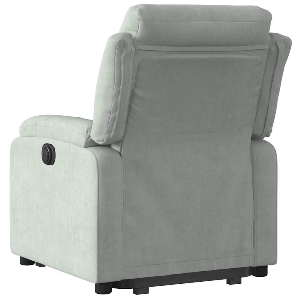 Fauteuil inclinable électrique gris clair velours - XIOS