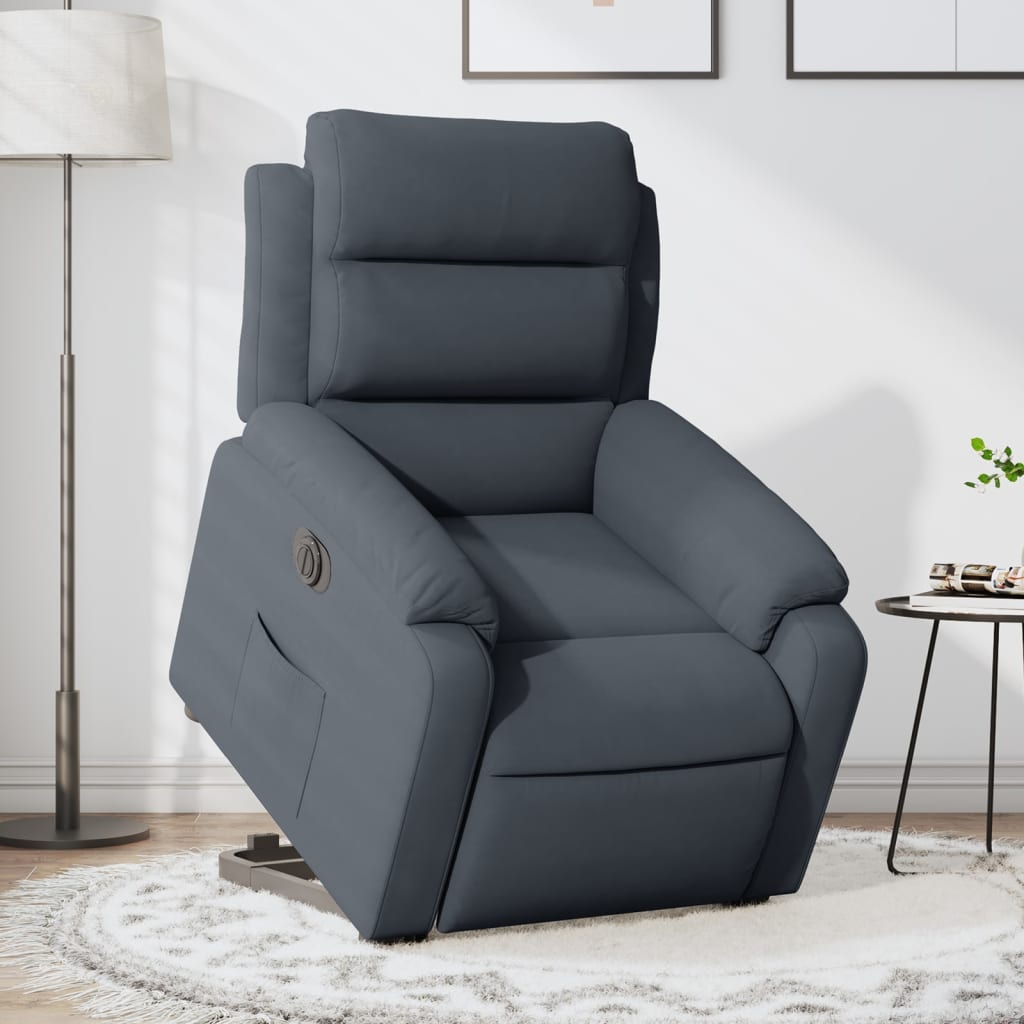 Fauteuil inclinable électrique gris foncé velours - XIOS