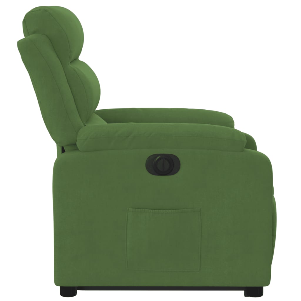 Fauteuil inclinable électrique vert clair velours