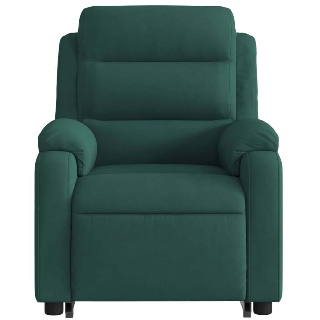 Fauteuil inclinable de massage électrique vert foncé velours - XIOS
