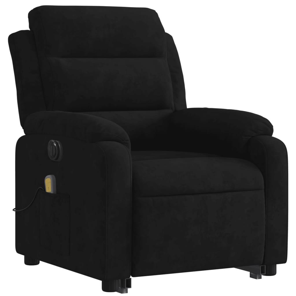 Fauteuil inclinable de massage électrique noir velours - XIOS