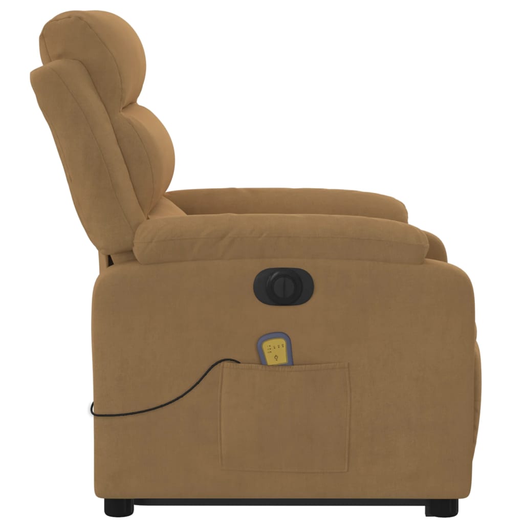 Fauteuil inclinable de massage électrique marron velours