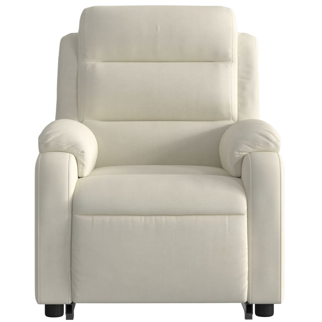 Fauteuil inclinable de massage électrique crème velours - XIOS
