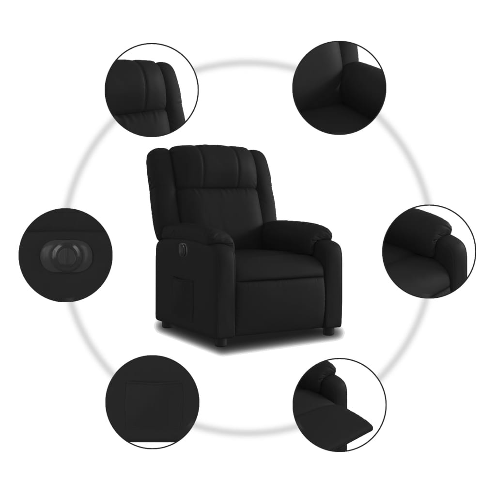 Fauteuil inclinable électrique Noir Similicuir - XIOS