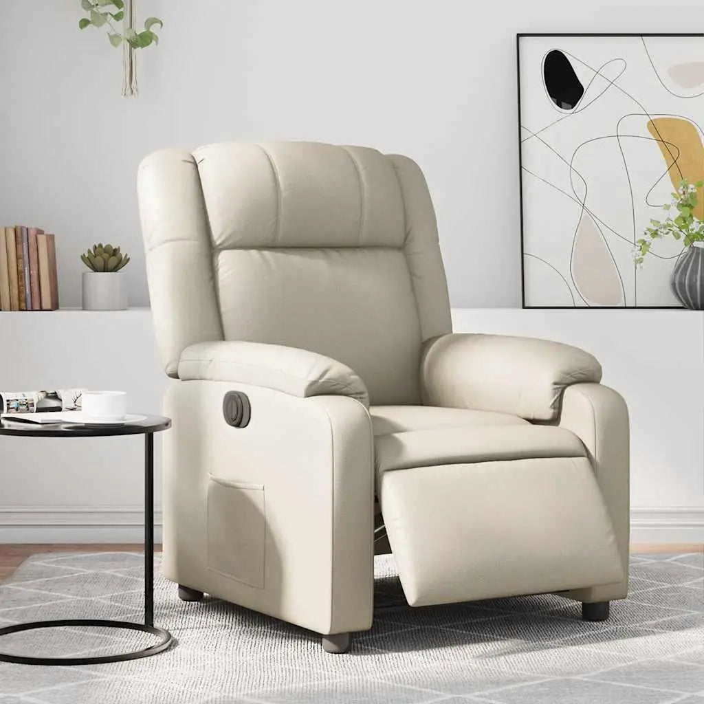 Fauteuil inclinable électrique Crème Similicuir - XIOS