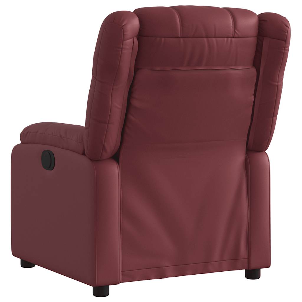 Fauteuil inclinable électrique Rouge bordeaux Similicuir - XIOS