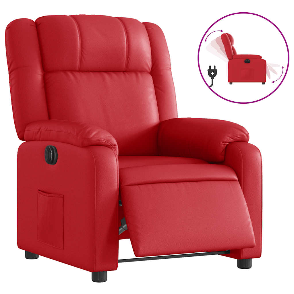 Fauteuil inclinable électrique Rouge Similicuir - XIOS