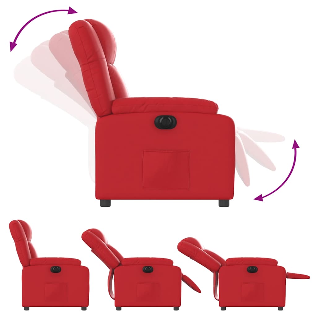 Fauteuil inclinable électrique Rouge Similicuir - XIOS