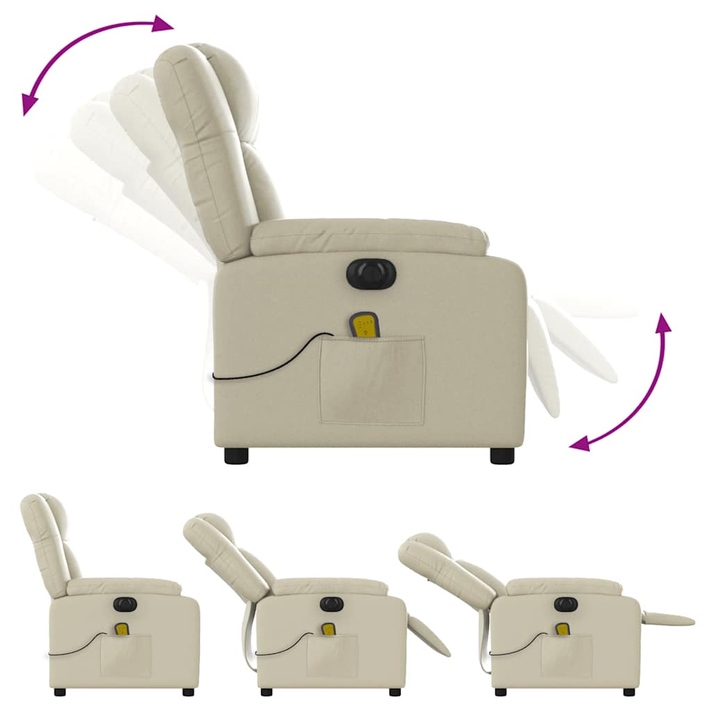 Fauteuil de massage inclinable électrique crème similicuir - XIOS
