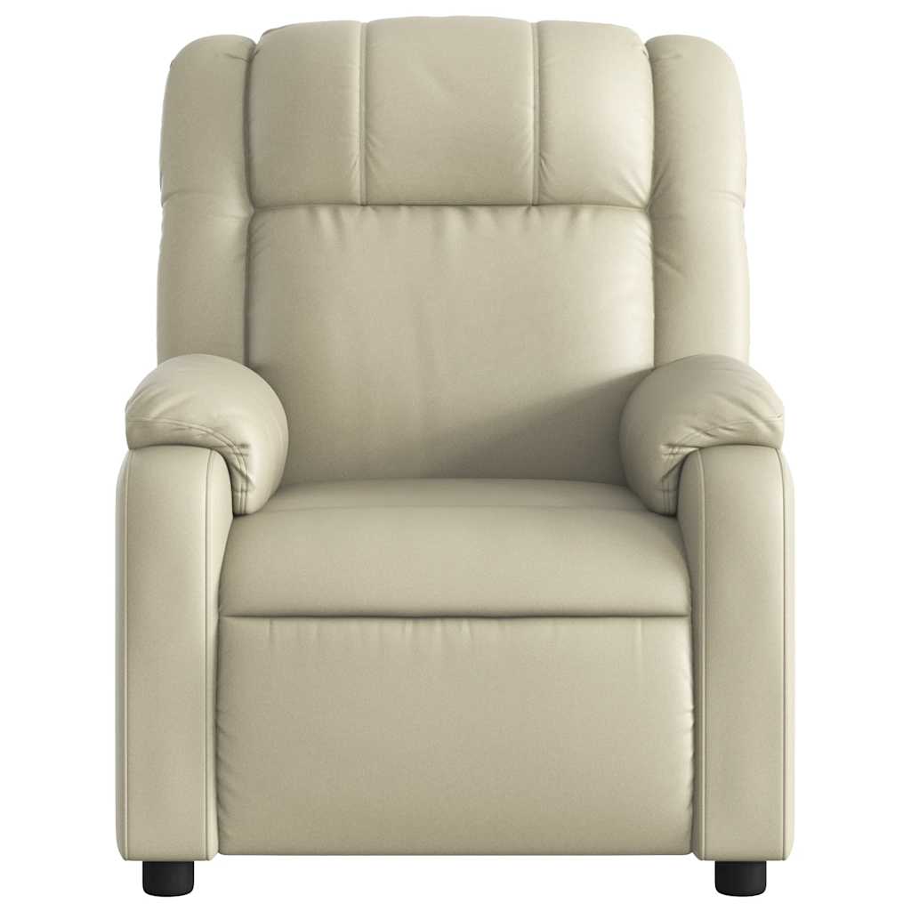 Fauteuil de massage inclinable électrique crème similicuir - XIOS