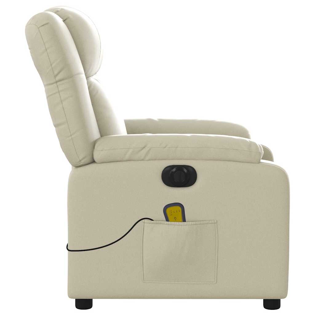 Fauteuil de massage inclinable électrique crème similicuir - XIOS