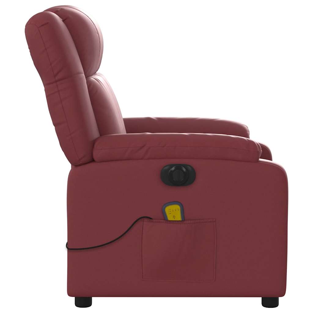 Fauteuil de massage inclinable électrique rouge bordeaux - XIOS